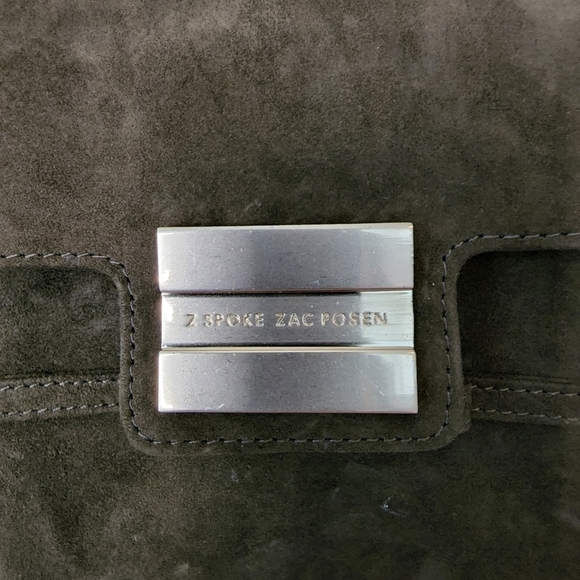 Zac Posen Americana Mini Crossbody Green Velvet Suede Chain - Picture 8 of 15